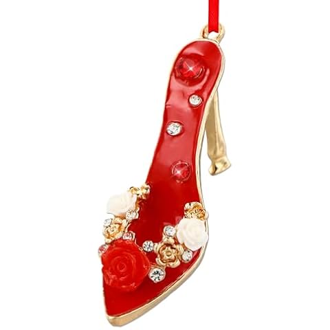 WhatSign High Heel Christmas Ornaments - Metal High Heel Shoe Ornaments for Christmas Tree Decorations High Heel Christmas Tree Keepsake Ornaments Christmas Ornaments Gifts for Women Girls Cover
