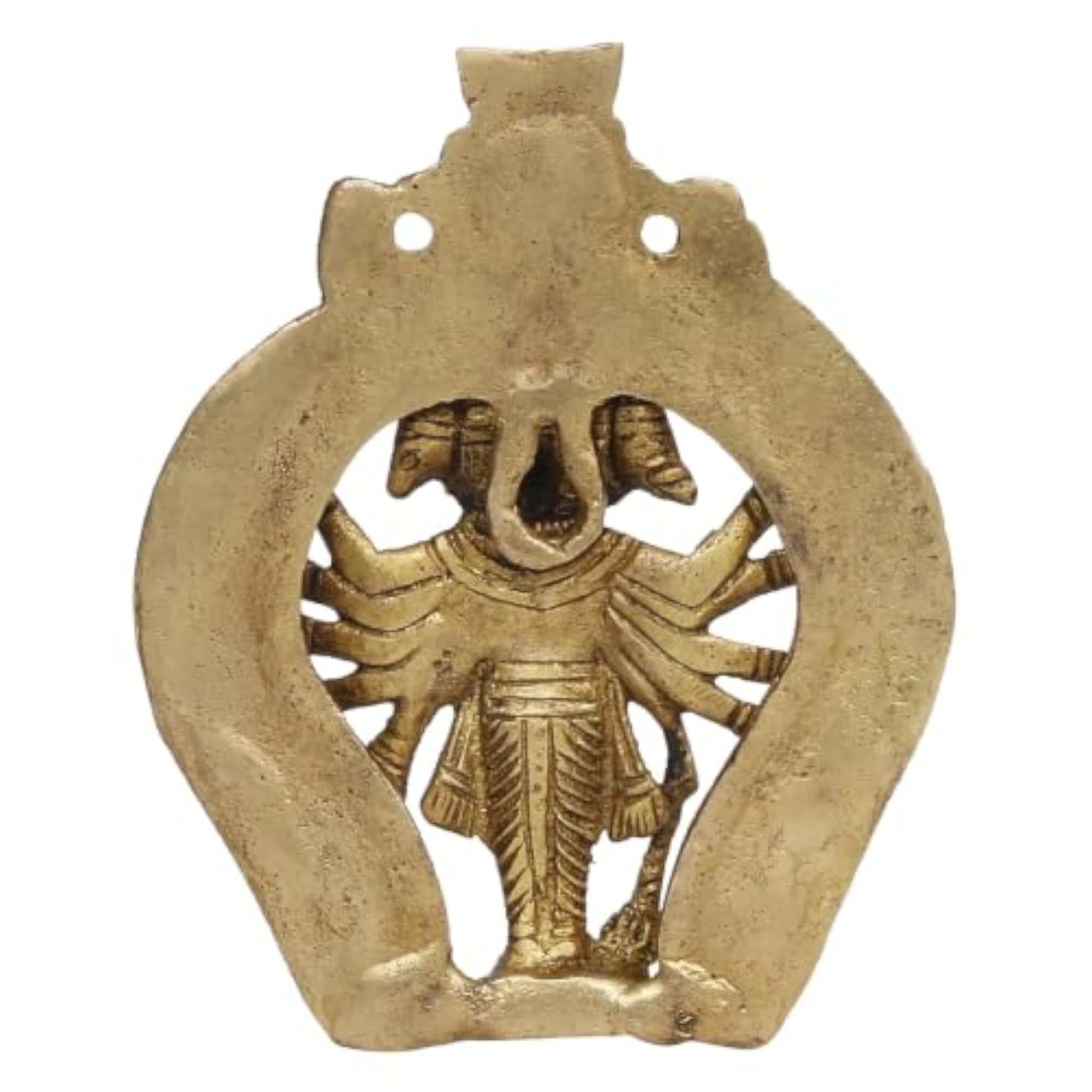 Panchmukhi Hanuman Brass Wall Hanging, Spiritual Home Decor
