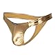 Herren String Tanga Gold Made in Germany Leder Optik Metallic Wetlook Optik Kunstleder, Sexy Unterwäsche, Dessous Reizwäsche für Männer, Men Underwear (as3, alpha, x_l, regular, regular, Gold)