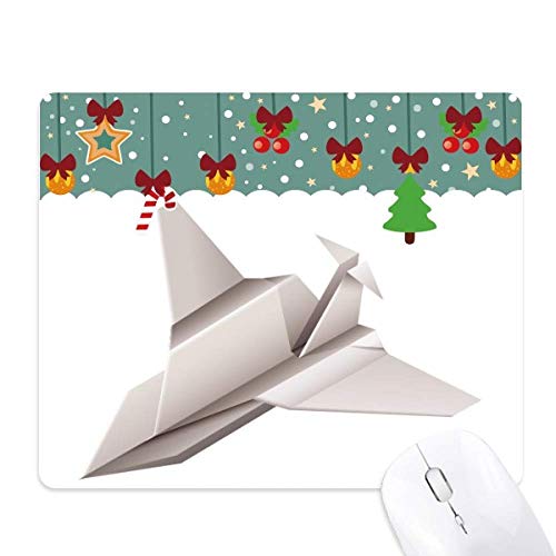 Tapis de souris géométrique origami avion de Noël aux finitions unies