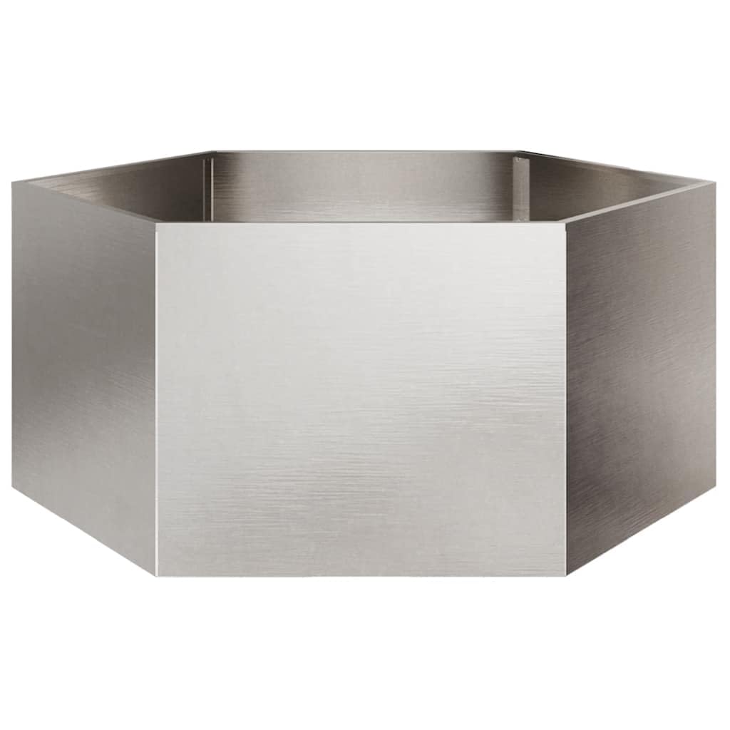 Donica ogrodowa sześciokątna ze stali nierdzewnej 104x90x45 cm podwyższona duża przestrzeń outdoor podwyższony grządka warzywna kwiaty zioła kompostownik bez dna