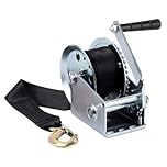 CROWNSHOP Heavy Duty Hand Winch 1000lbs Geared Hand Winch Manual Hand Winch Boat Trailer Caravan Puller Strap Marine Puller Tool with 6m Cable and 550kg Capacity