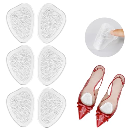 BOUMVID High Heels Pads, 3 Pairs Metatarsal Pads for Women, Reusable Ball of Foot Cushion, Shoes Forefoot Gel Insoles Prevent Blisters Calluses and Cushions