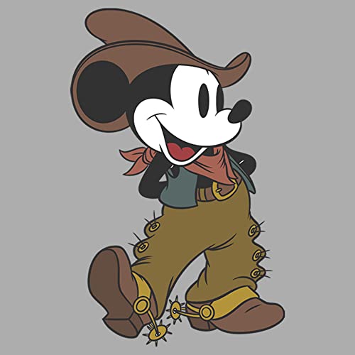 Disney Characters Cowboy Mickey Boy's Heather Crew Tee2
