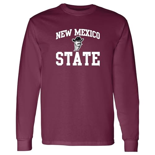 UGP Campus Apparel AL1008 - New Mexico State Aggies Arch Logo - Sports Team Long Sleeve T-Shirt - Medium - Maroon
