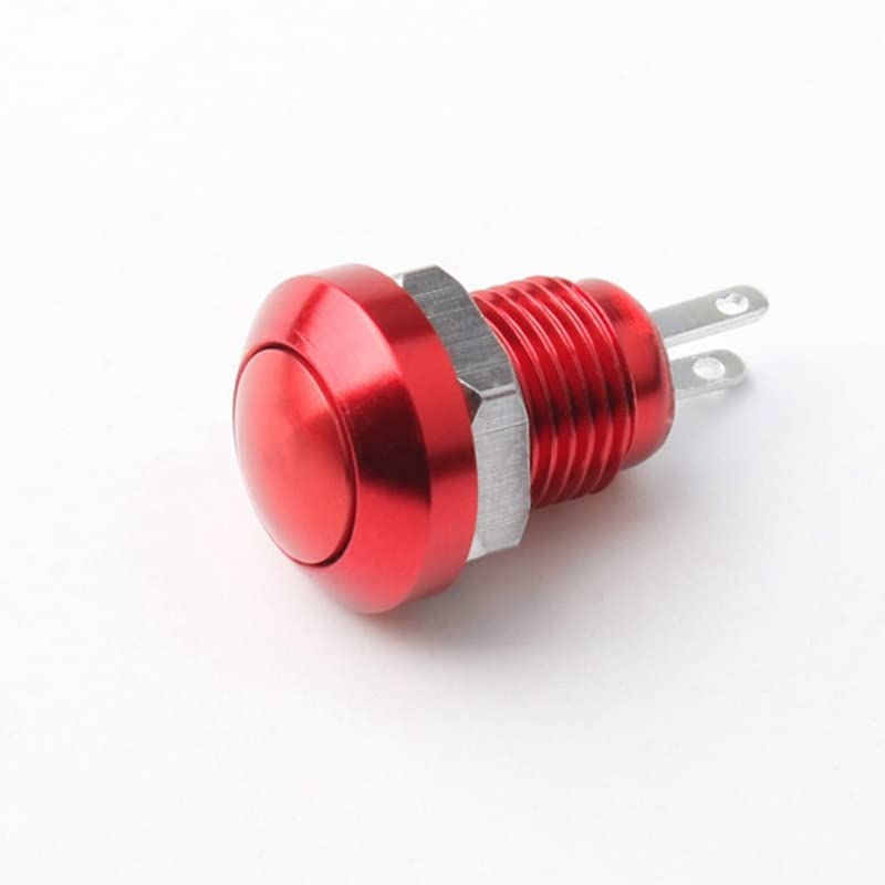 Commutateur 8mm métal bouton interrupteur argent rond à petite encoche 3-220v