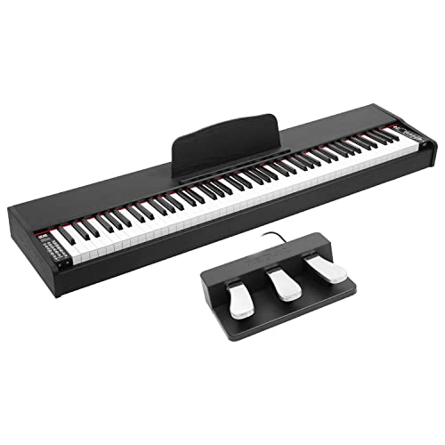 Divarte DP45 piano numérique 88 touches, hammer action avec lecteur USB-MP3 - Compact et transportable - Idéal pour les débutants, les amateurs, les pianistes confirmés - Noir Cover