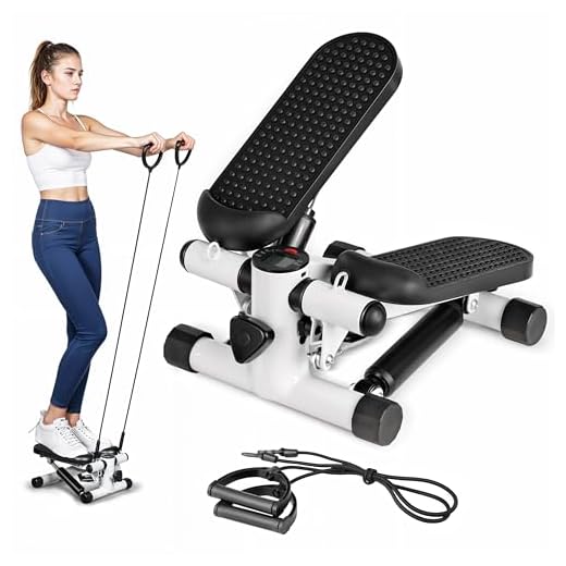 YSSOA Mini Stepper with Resistance Band, Stair Stepping Fitness Exercise Home Workout Equipment for Full Body Workout