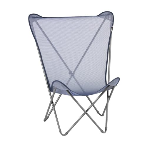 Lafuma Mobilier - Faltbarer Butterfly Chair POP UP - Strapazierfähiges & Abnehmbares Batyline®-Gewebe - Außenstuhl für Terrasse, Lounge, Garten - 1 Position, Höchster Komfort, Frankreich - Blau Ozean