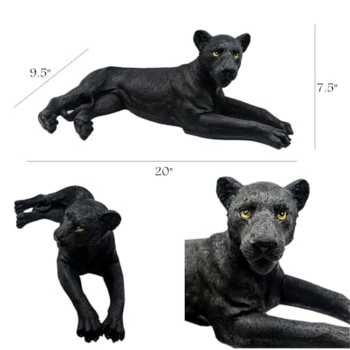 Estatua de leopardo de resina pintada a mano 20” x 9.5” x 7.5” miniatura 2