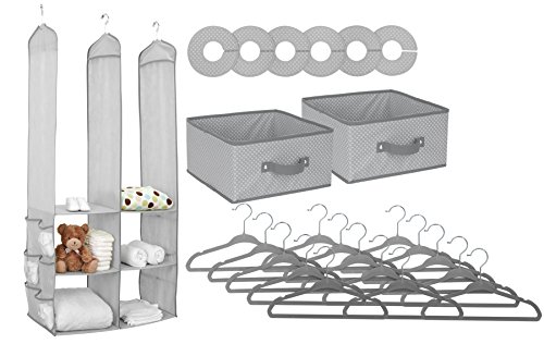 Delta Children Nursery Closet Organizer, Dove Grey, 24 Count by Delta Children