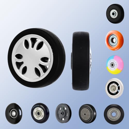 8PCS Luggage Wheels Replacement Set 2 inch TPU Rubber Wheel Convenient Upgrade Sets Smooth Silent for Suitcase Spinner Trolley Bag Drawbar Travel Box Caster Repair4