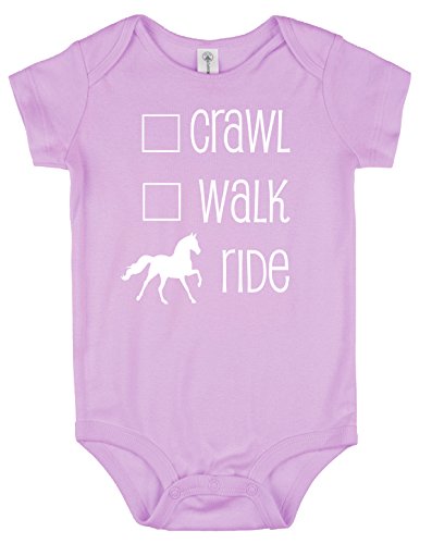 Image of Crawl, Walk, Ride Baby Horse Onesie for Infant Boys & Girls - Equestrian Pony Bodysuit Gift