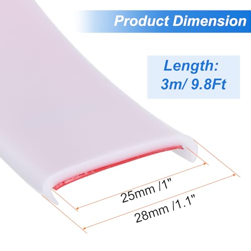 QUARKZMAN U-Form Kantenband, 9,8ft x 1in TPE Selbstklebende Furnierkante, Sperrholz Kantenabschluss Flexibler Möbelkantenschutz für Arbeitsplatte Schrankregal Reparatur Restaurierung (Weiß).
