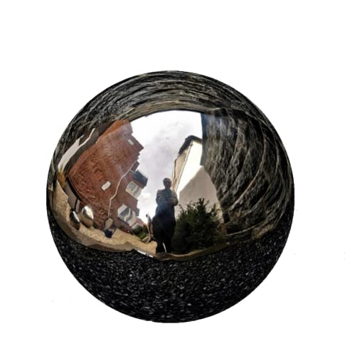 Jürgen Bocker Garten-Ambiente Dekokugel aus Edelstahl 30 cm Edelstahl Schwarz poliert Dekorationskugel Edelstahlkugel