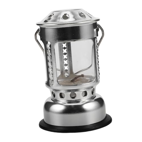 Yardwe Lanterne à Bougie Alliage Aluminium Portable Et Coupe-vent Pour Camping Nuit Avec Base