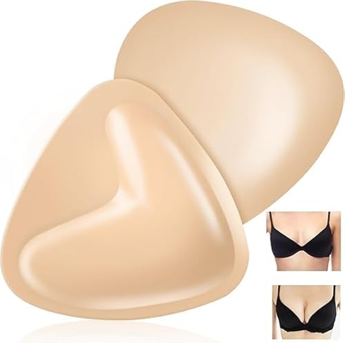 Soutien-Gorge Adhésif Invisible Push-Up, Coussinets Triangulaires Autocollants Réutilisables, sans Bretelles, Maintien Naturel pour Maillot de Bain, Robe, Bikini(Beige)