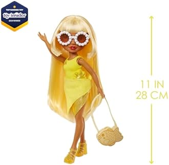 RAINBOW HIGH Swim & Style - Sunny (Yellow) - 28 cm Doll with Shimmering Pareo to Wear More than 10 Ways - Swimsuit, Sandals, Accessories - Toy for Kids - For Ages 4-12