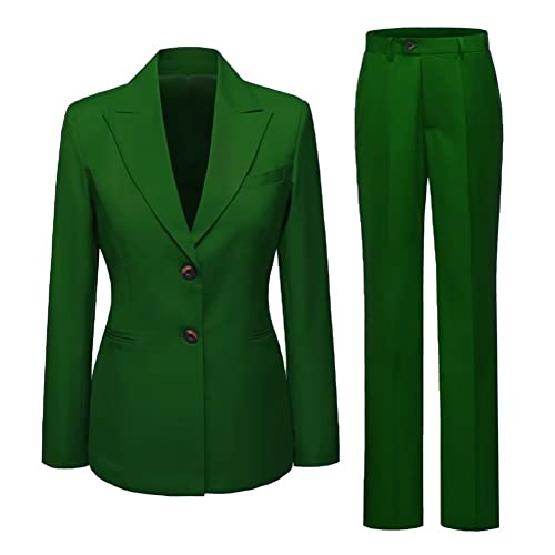 Women's Suits 2 Piece Office Casual Long Sleeved Work Suit Set Business Professional Attire Women One Button Blazer+Pants