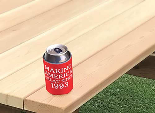 30Th Birthday Gift Ideas Making America Great Since 1993 30Th Birthday Decorations 30Th Birthday Gifts For Men 12 Pack Can Coolie Drink Coolers Coolies Red #TOP5