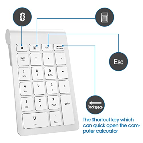 image for Foloda Bluetooth Number Pad for Laptop, Wireless Bluetooth 10 Key Nume