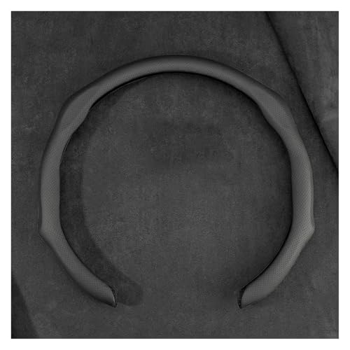 Image of wheel sleeve protector Suede Car Steering Wheel Cover Breathable Universal Non Slip Styling Booster Covers Auto Parts Cover Protection(Black-PU)