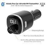 Scosche BTFM4-SP1 BTFREQ Universal Bluetooth Handsfree Car Kit with FM Transmitter and Dual USB Ports, Black - Image 3