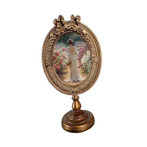 Cornice portafoto ovale in rilievo con staffa, versatile, realizzata a mano