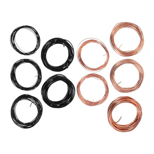 MAGICLULU Juego de 10 Alambres de Aluminio para Bonsáis 5 M (1.0/1.5/2.0/2.5/3.0 Mm) en Colores Marrón Claro y Negro, Flexibles y Resistentes para Modelar y Entrenar Ramas en Jardinería