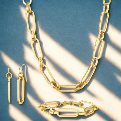 Nautica Link Chain Necklace Earring Bracelet Set for Women - image 3