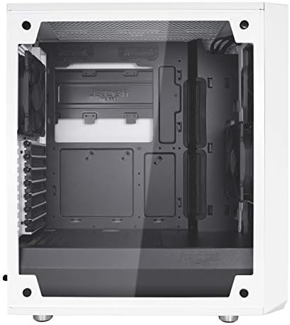 Fractal Design Meshify C - Compact Mid Tower Computer Case - Airflow/Cooling - 2x Fans included - PSU Shroud - Modular interior - Water-cooling ready - USB3.0 - Tempered Glass Side Panel - White