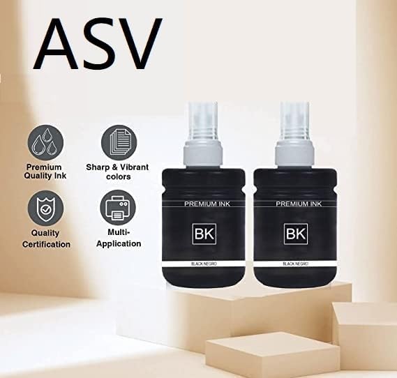 Image of ASV Refill Ink T7741 for Epson M100, M105, M200, L605, L655, L1455 Printers, Black 2 Bottle