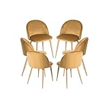 Regalos Miguel - Ofertas en Packs - Pack 6 Sillas Vint Terciopelo - Amarillo Dorado - Envío Desde España