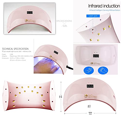 Starterset mit LED/DUAL Lampe Sun 9s ROSA, 2x Gellack, Cleaner, Remover und Zubehör – Bild 3