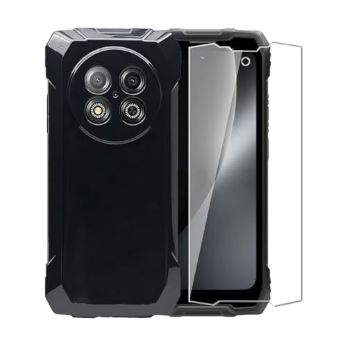 Coque pour Blackview Rock 2 avec protection écran en verre trempé silicone noir