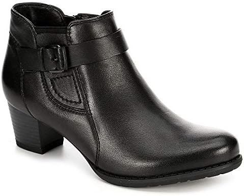 MedicusWomens Maxi Leather Heeled Ankle Boot Shoes, Black, US 6.5