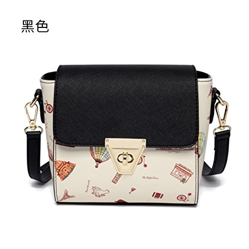 Sac à bandoulière coréenne bicolore avec motif imprimé mode chic