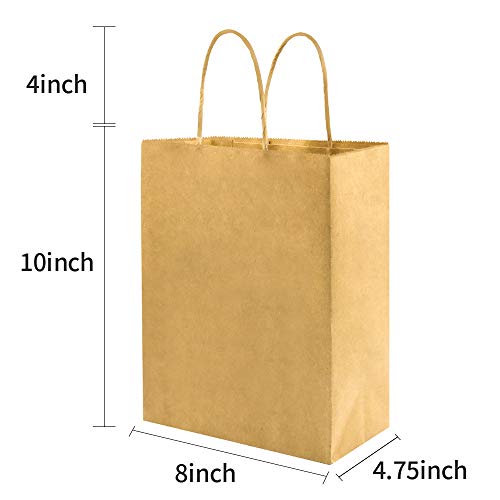 Bagmad Brown&Color Each 100 8X4.75X10 Inch Plain Medium Paper Bags With Handles Bulk thumb #2