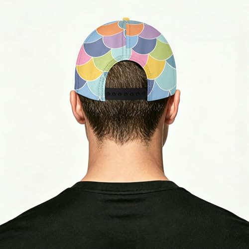 Casquette de baseball de camping et pêche avec motif écailles bleu clair