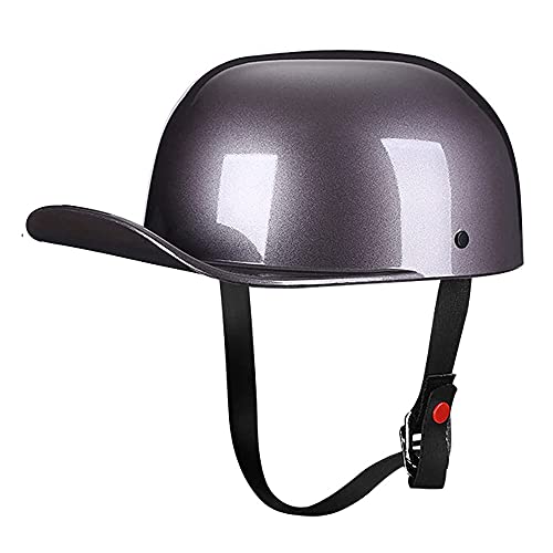 Woljay Vintage Open Face Motorcycle Helmet Retro Baseball Cap Half Helmets Men Women For Scooter Moped Cap Street Cruiser Jet - Dot Certified (Xx-Large, Silver) #TOP30