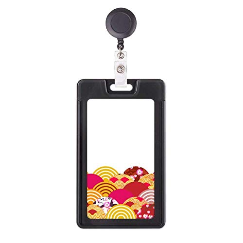 Étui à badge rétractable Line Sakura porte-carte enrouleur motif géométrique