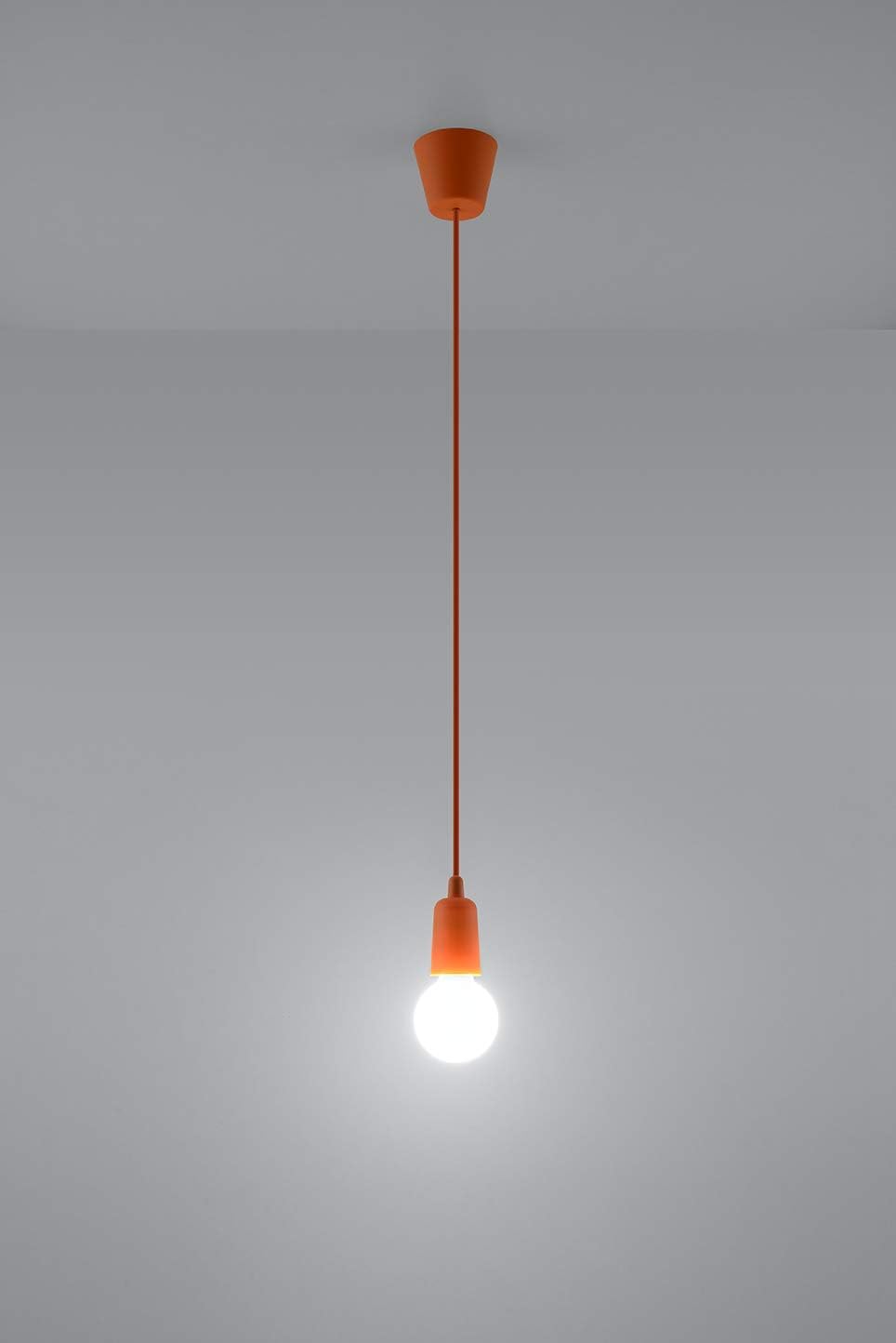 Sollux Diego 1 SL.0584 Hanging Light Modern Orange LED Light for Living Room, Bedroom, Hallway, Office, E27 Socket - Image 4