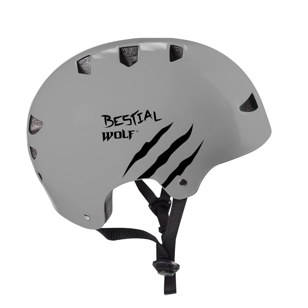 Bestial Wolf | Casco | Skateboard | Monopattino Bambino Freestyle | Skate | Monopattino acrobatico | BMX | Omologato CE | Sport e Outdoor | Regolabile Unisex | 8 a 99 anni