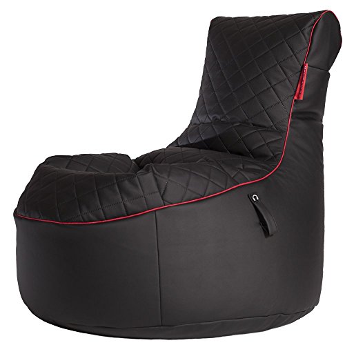 GAMEWAREZ Crimson Hurricane 2.0 Sitzsack – Gaming-Sitzsack mit Rückenlehne zum Zocken, praktische Seitentasche zur… – Bild 4