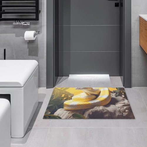 Tapis de sol antidérapant jaune python 60x40 pour entrée et cuisine