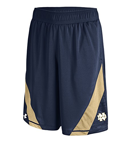 Under Armour NCAA Notre Dame Fighting Irish Men's Sideline Micro Thread Training Shorts, Navy, Medium