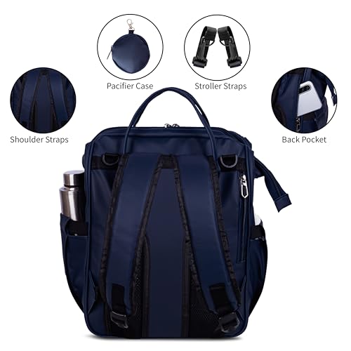 Image of Diaper Bag for Mothers | 30L Waterproof Maternity Bag with Multi Compartments, Insulated Bottle Pockets & Ultra Vegan Leather