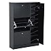 Produktbild HOMCOM Schuhkipper Schuhschrank Schuhständer Schuhregal 22-28 Paar 80x24x120cm Schwarz