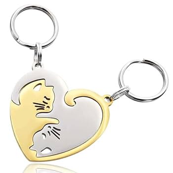Amazon.co.jp: [INEOUT] 猫 キーホルダー ペア カップル