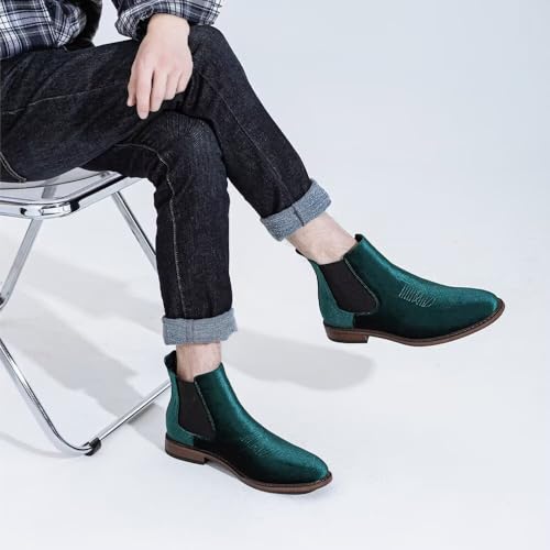 Men’s Velvet Chelsea Boots Slip On Dress Ankle Boots Formal and Casual Fashion Footwear 5